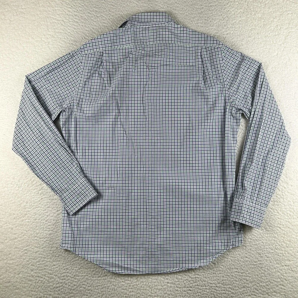 Polo Ralph Lauren Shirt Mens Large Blue Green Check Long Sleeve Button Down